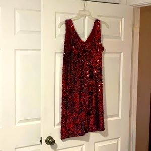 Evening formal sequence dress stretching fabric